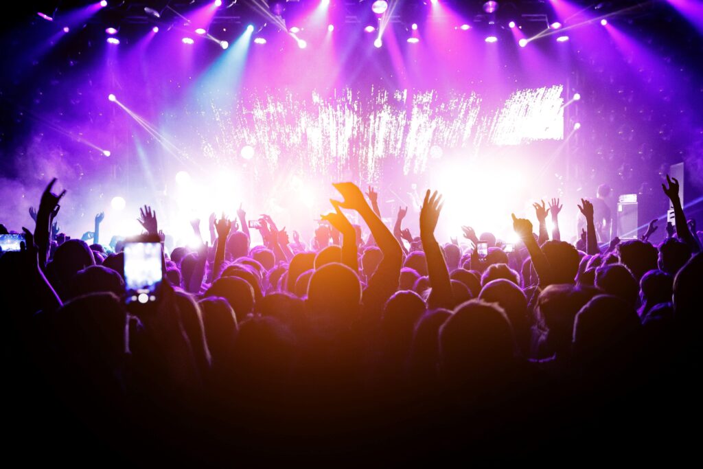 Looking over the crowd at a concert