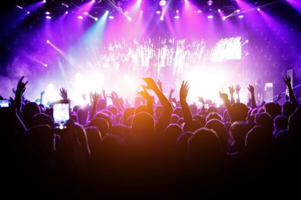 Looking over the crowd at a concert