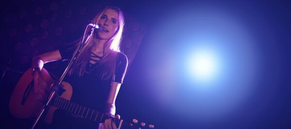 female vocal artist performing